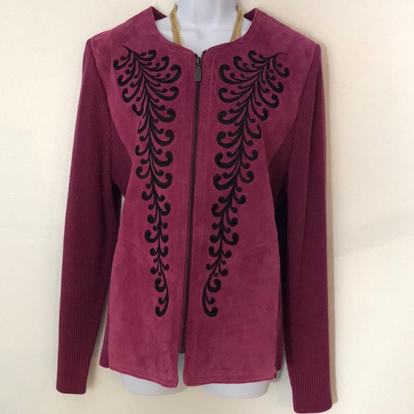 Bob Mackie Jackets & Blazers - NET Bob Mackie suede sweater jacket